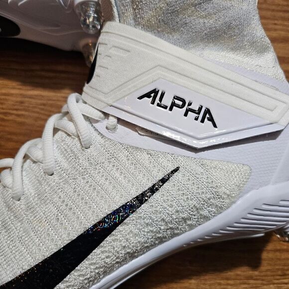 Nike Alpha Menace Elite 2 D P Flyknit Men's 10 White Football Cleats CI1530-100 - Picture 5 of 6